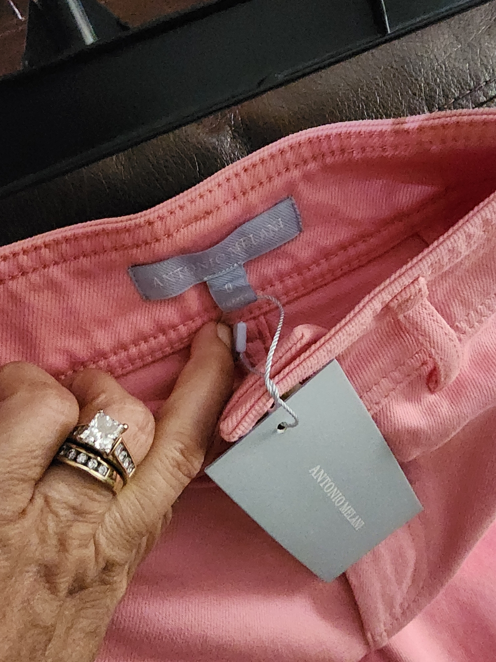 ANTONIO MELANI Coral-Pink Wide-Leg Women’s Jeans - Picture 3 of 4